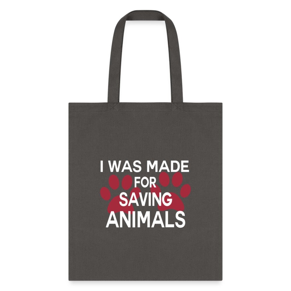 Veterinary 'I Was Made for Saving Animals' Cotton Tote Bag - Durable Canvas 15x16