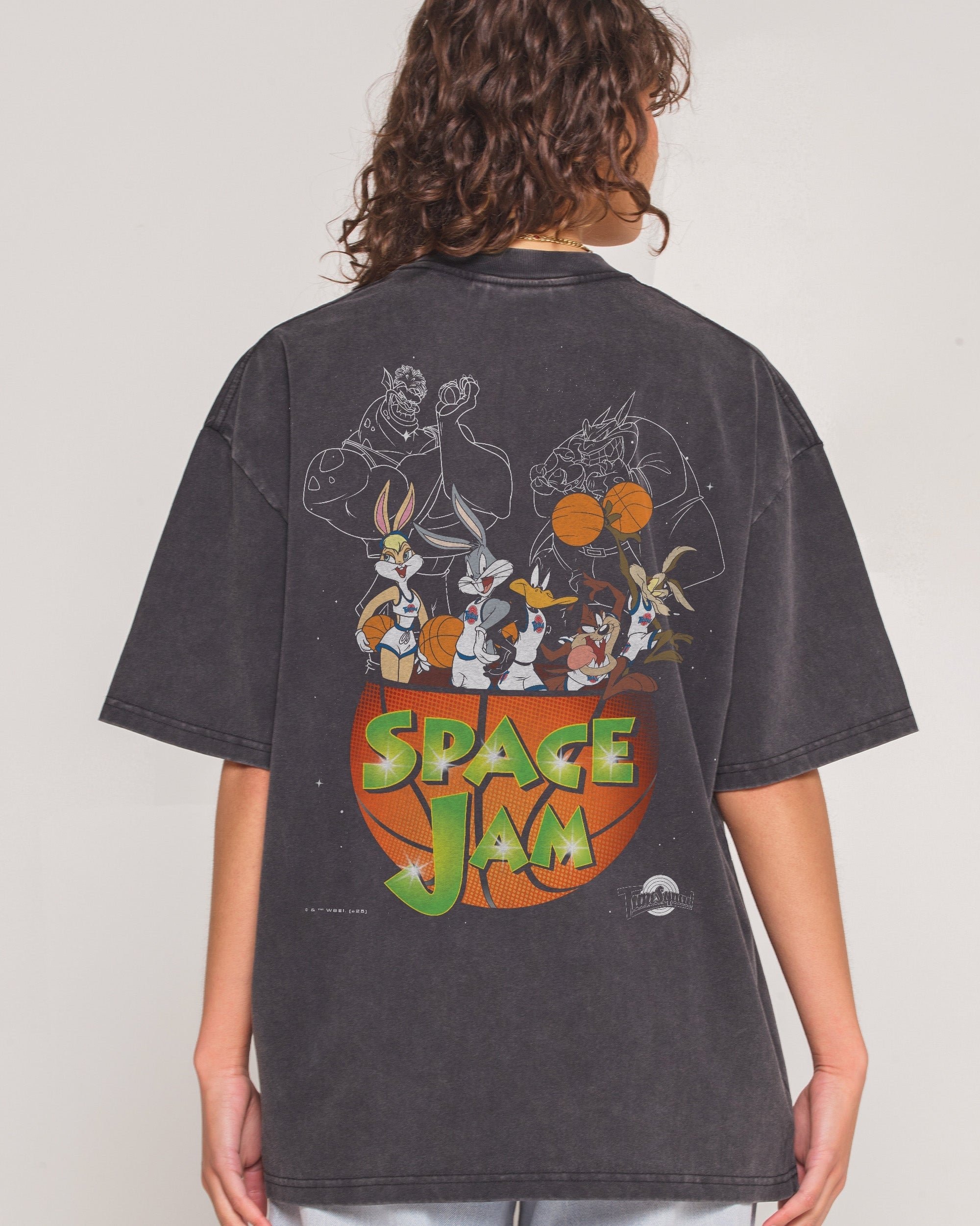 Space Jam Stars Oversized Graphic Tee - Looney Tunes Unisex 100% Combed Cotton