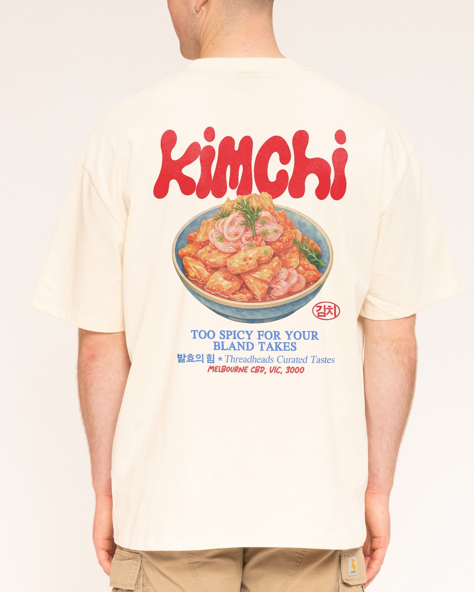Kimchi Oversized Unisex Tee - Threadheads 90s Graphic T-Shirt 275gsm Cotton