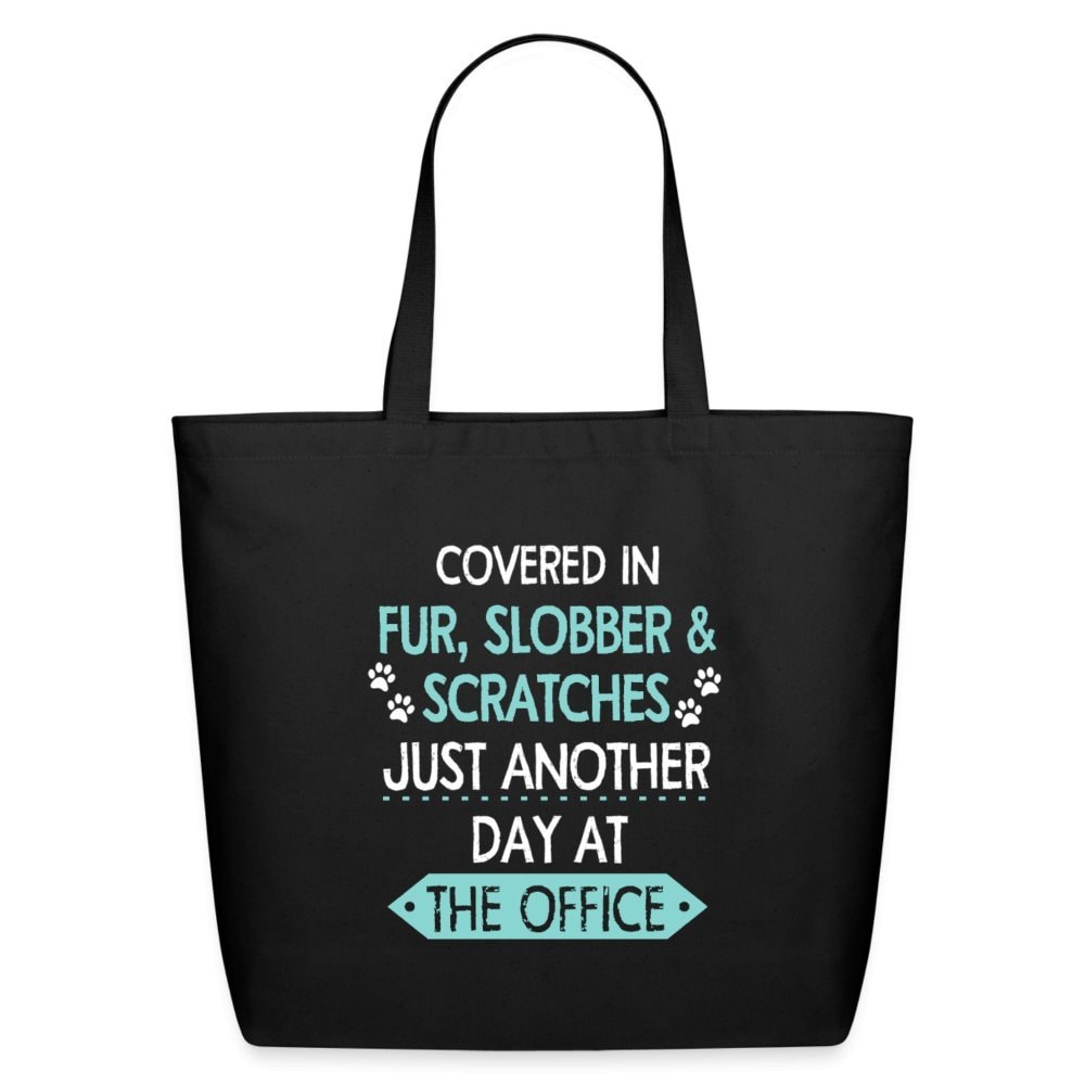 Fur Slobber Scratches Teal Eco-Friendly Cotton Tote Bag