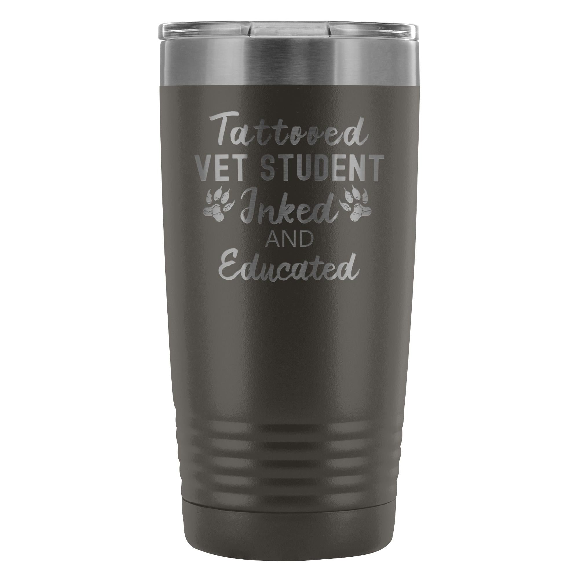 Vet Student Tattooed Inked and Educated 20oz Vacuum Tumbler - Polar Camel