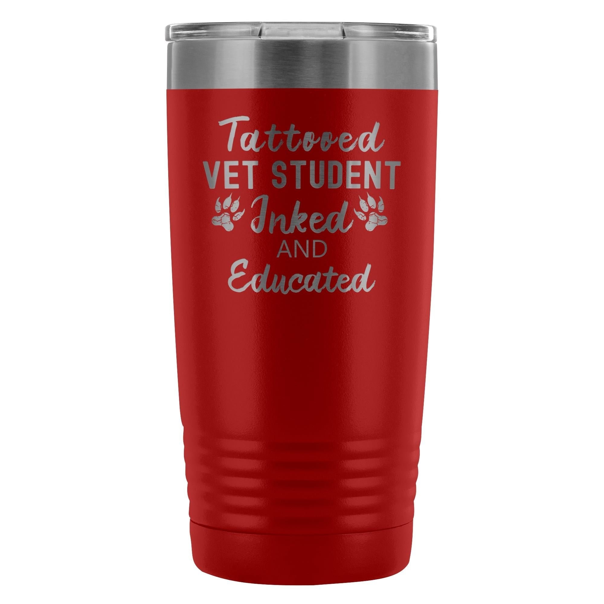 Vet Student Tattooed Inked and Educated 20oz Vacuum Tumbler - Polar Camel