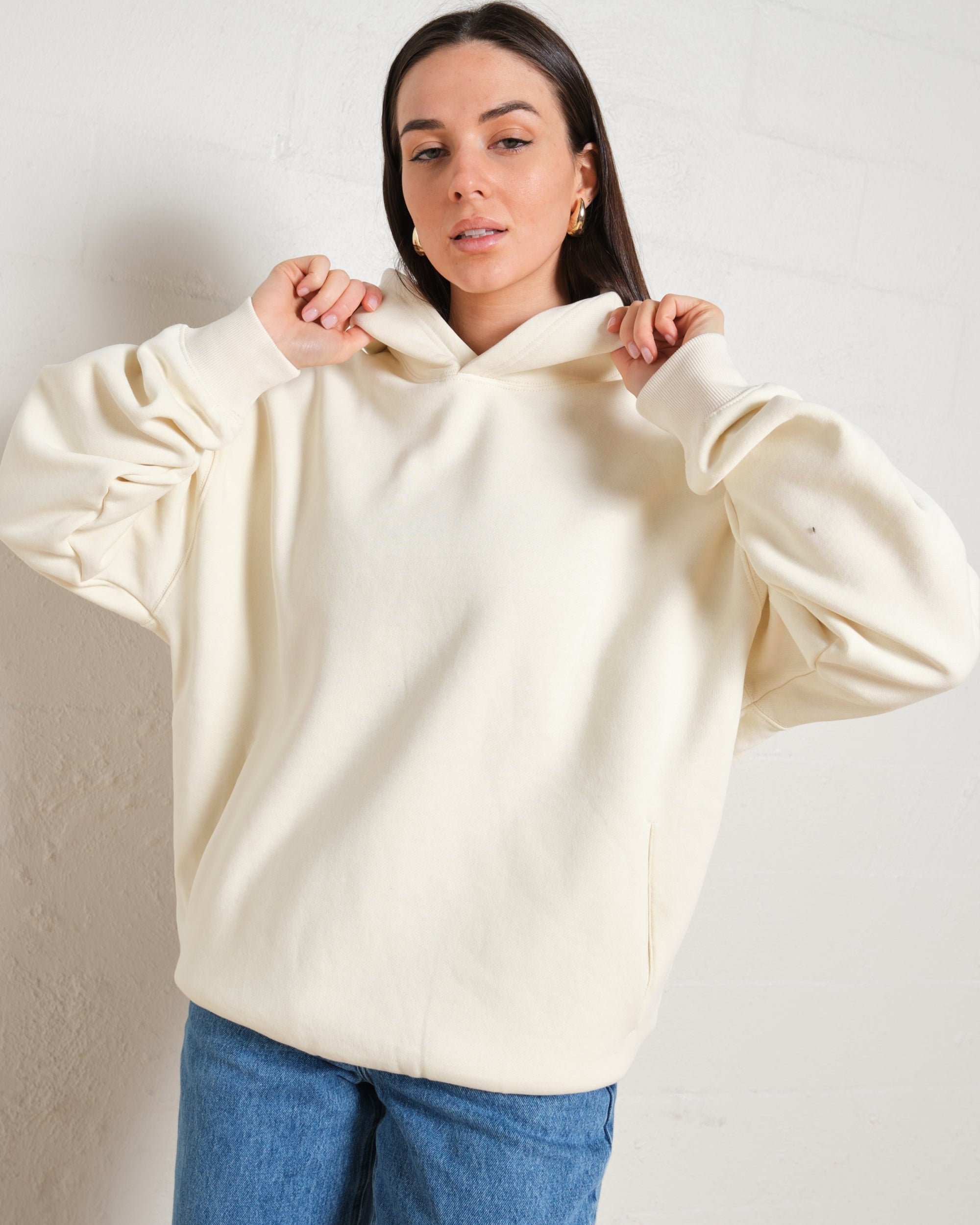 Oversized Unisex Hoodie 340 GSM Cotton Poly Blend Drop Shoulder Relaxed Fit