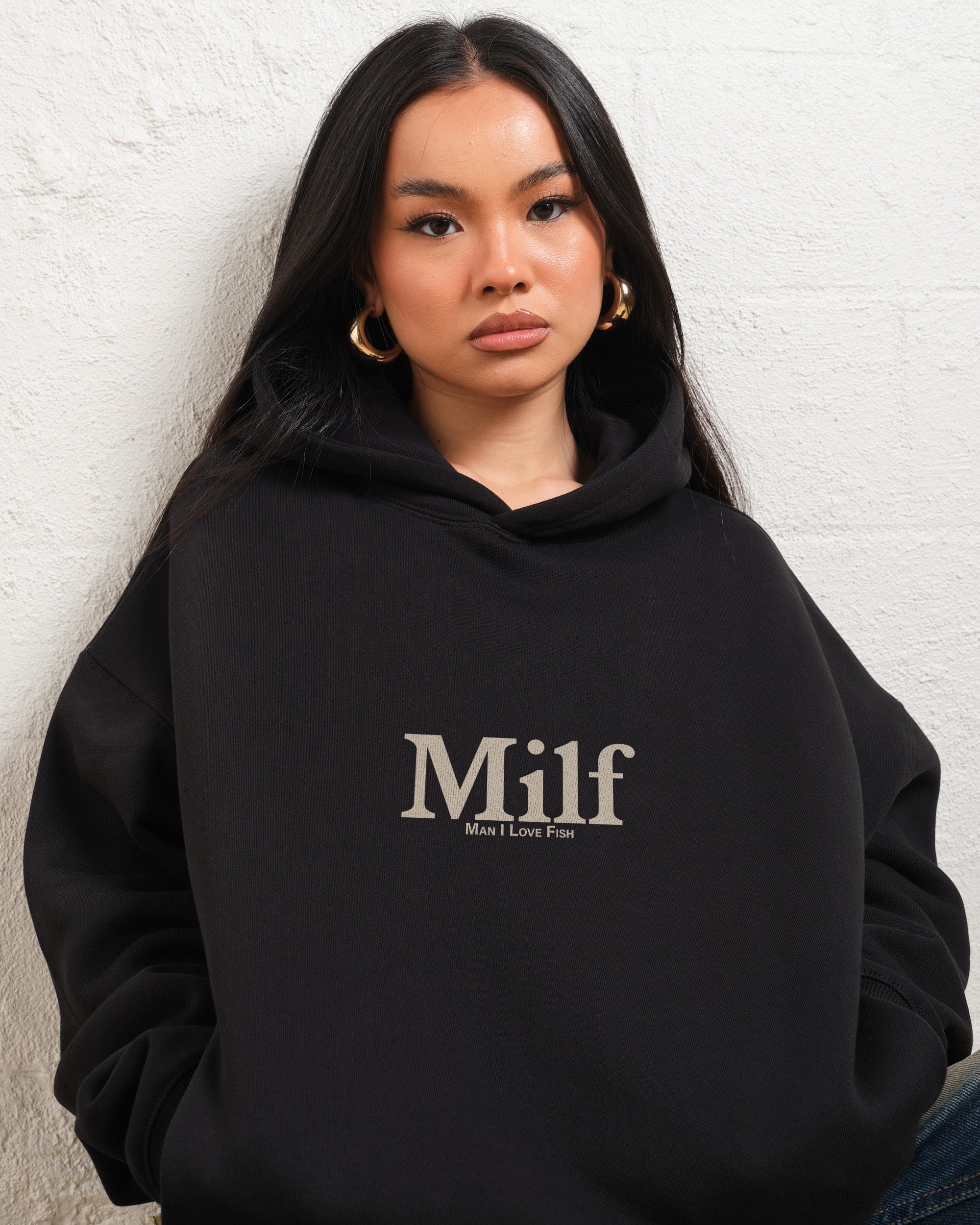 Man I Love Fish Graphic Hoodie Unisex 90s Boxy Fit Cotton-Poly Blend