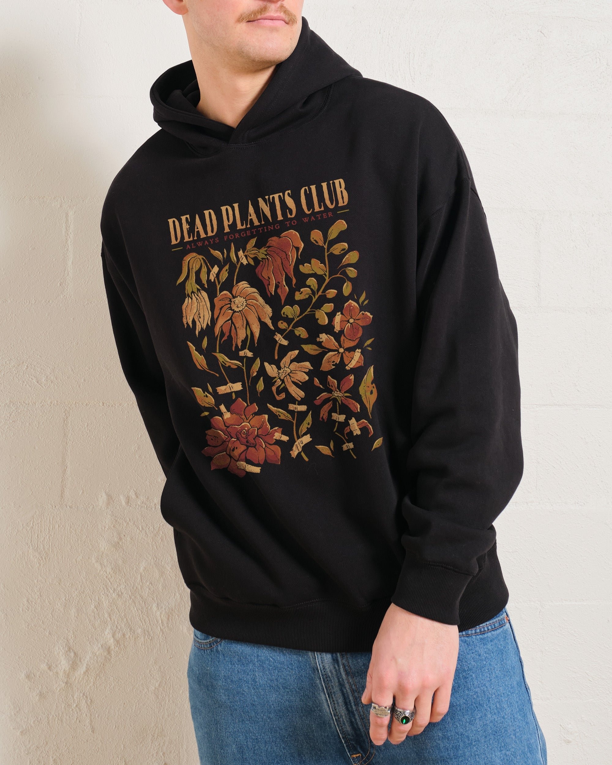 Dead Plants Club Unisex Graphic Hoodie - 90s Boxy Fit, 340gsm Cotton-Poly Blend