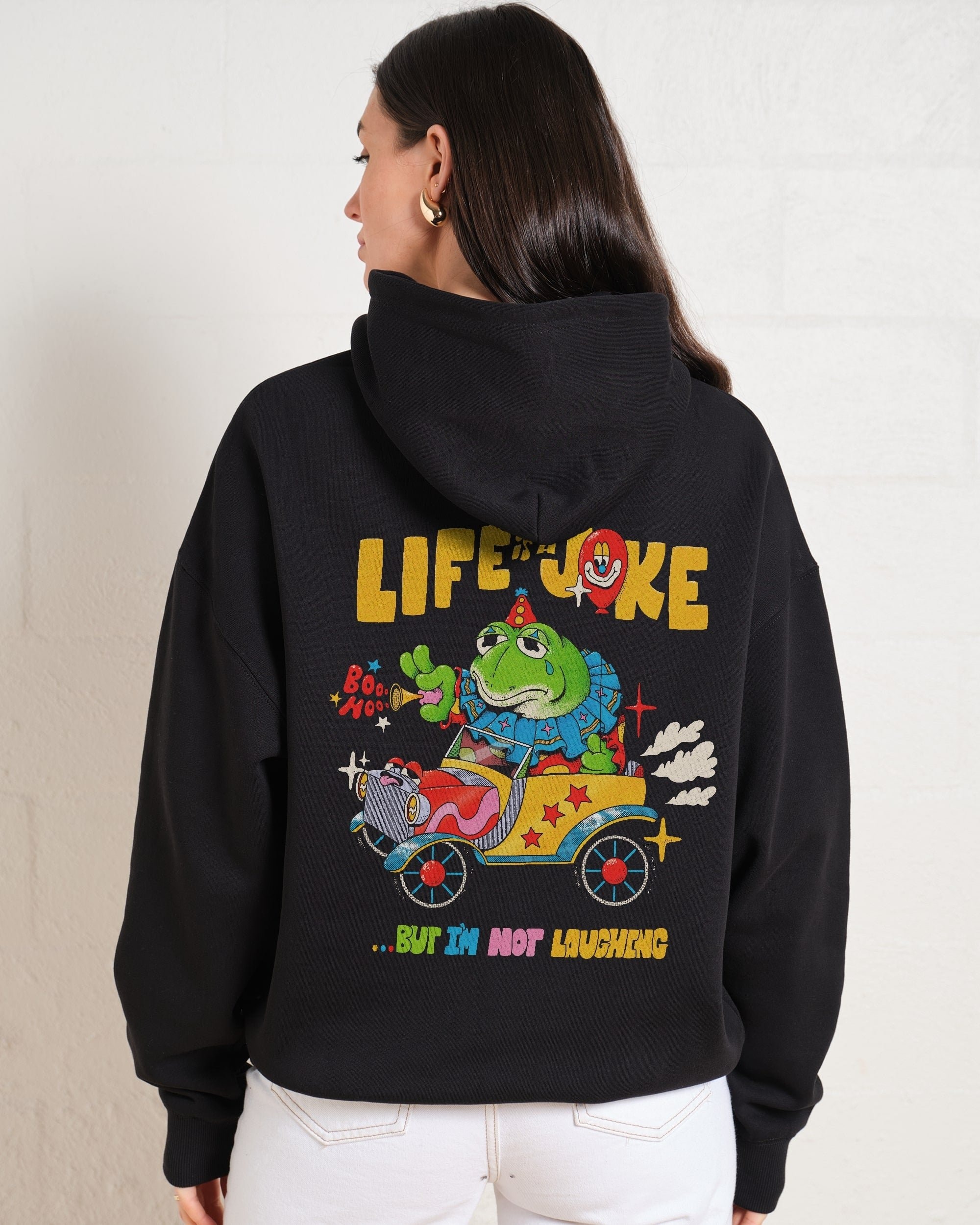 Life is a Joke Unisex Graphic Hoodie - 90s Boxy Fit, 340gsm Cotton-Poly Blend
