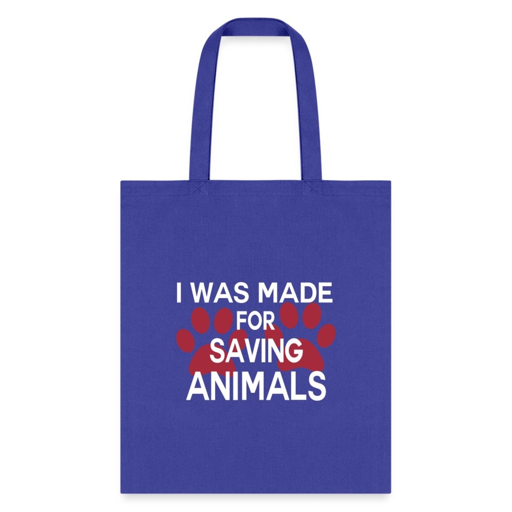 Veterinary 'I Was Made for Saving Animals' Cotton Tote Bag - Durable Canvas 15x16