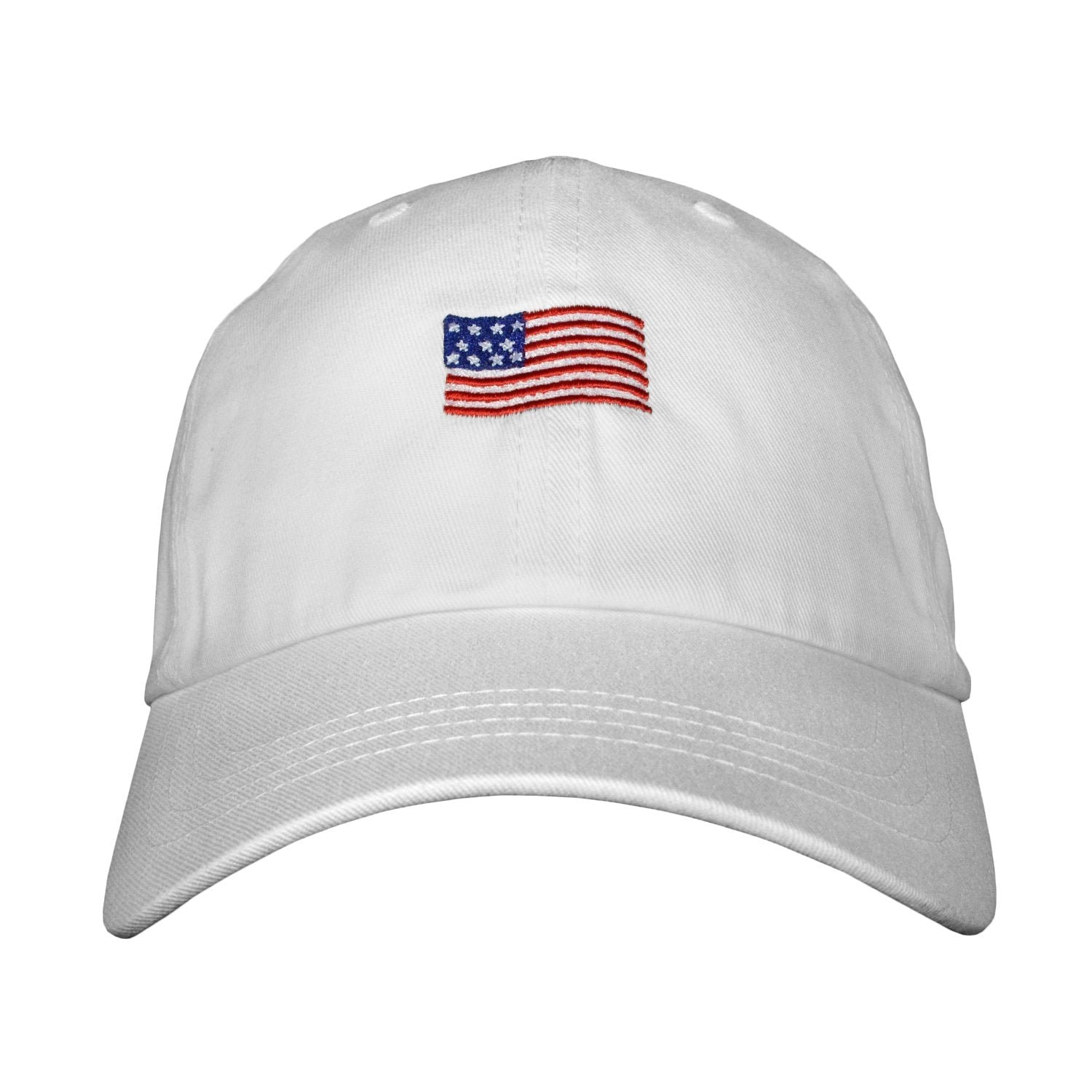 American Flag Dad Hat - Embroidered USA, Unstructured Cotton Twill, Adjustable Snapback