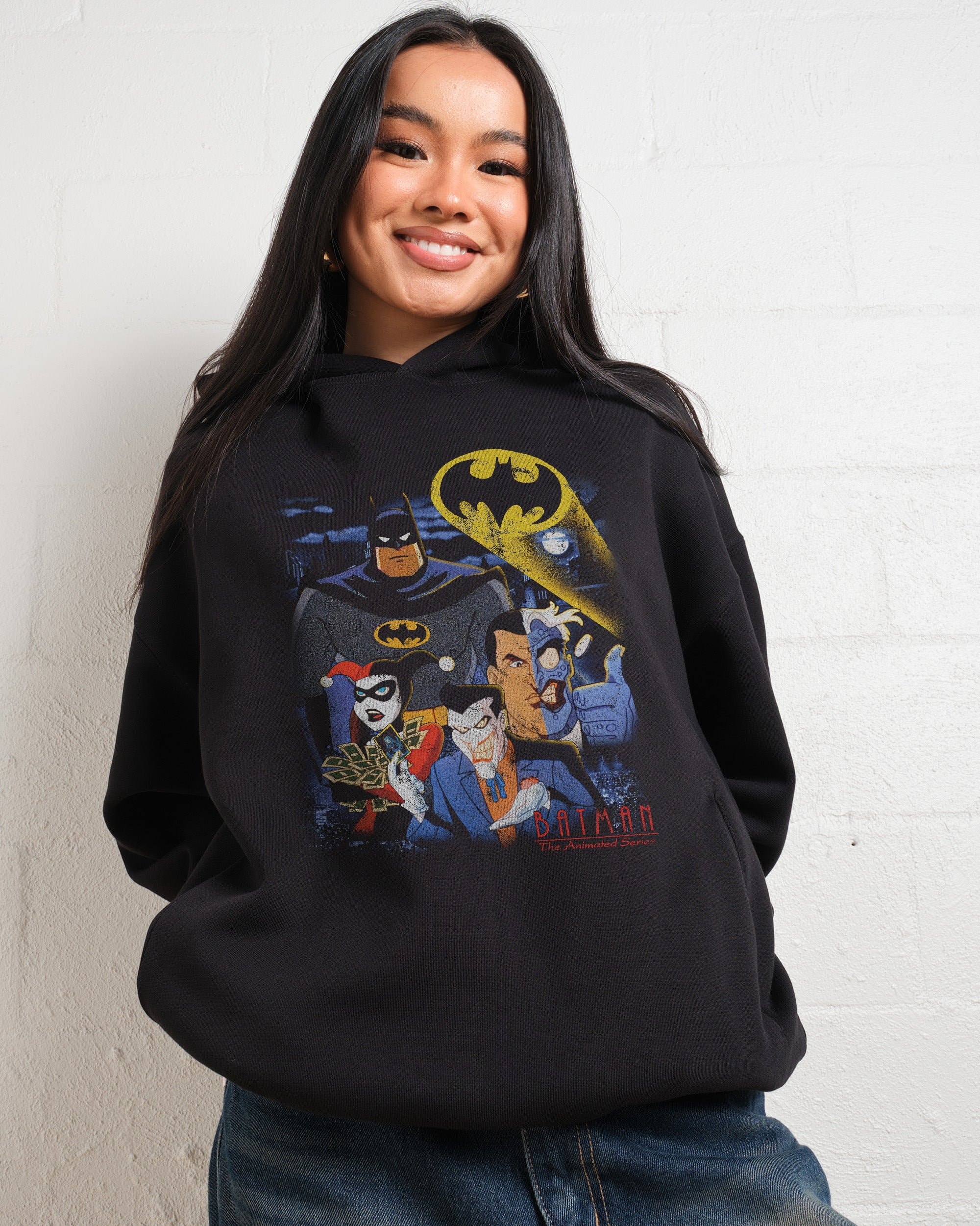 Batman The Animated Series Unisex Hoodie - 90s Boxy Fit 340gsm Cotton-Poly Blend