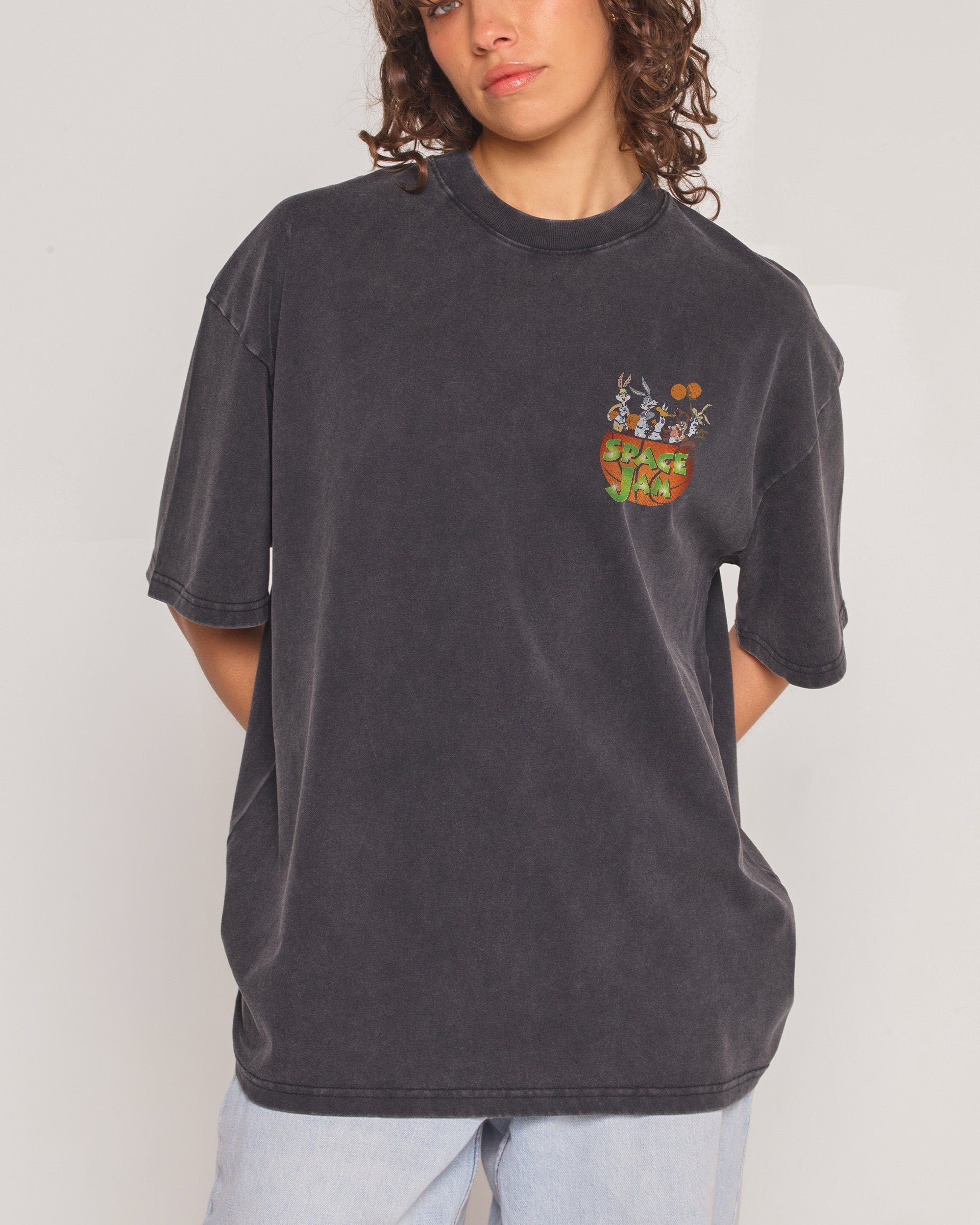 Space Jam Stars Oversized Graphic Tee - Looney Tunes Unisex 100% Combed Cotton