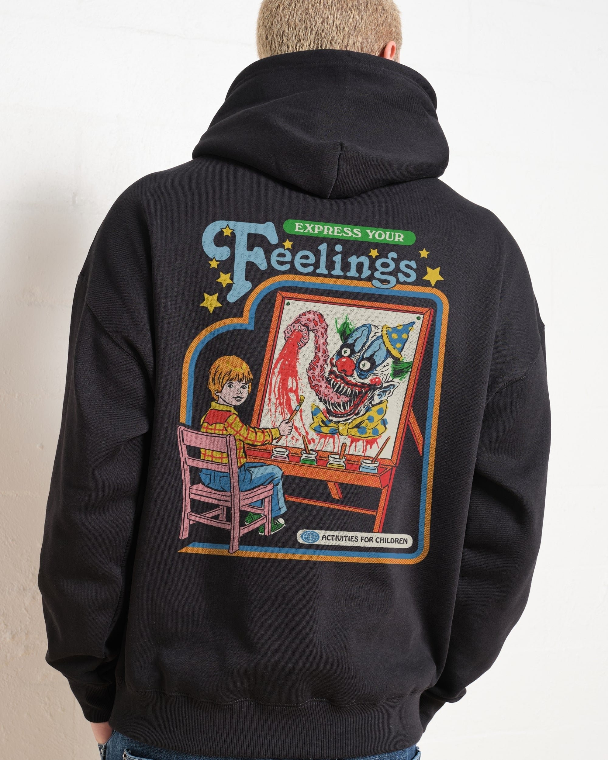 Express Your Feelings Front and Back Unisex Hoodie - 90s Boxy Fit, 80% Cotton