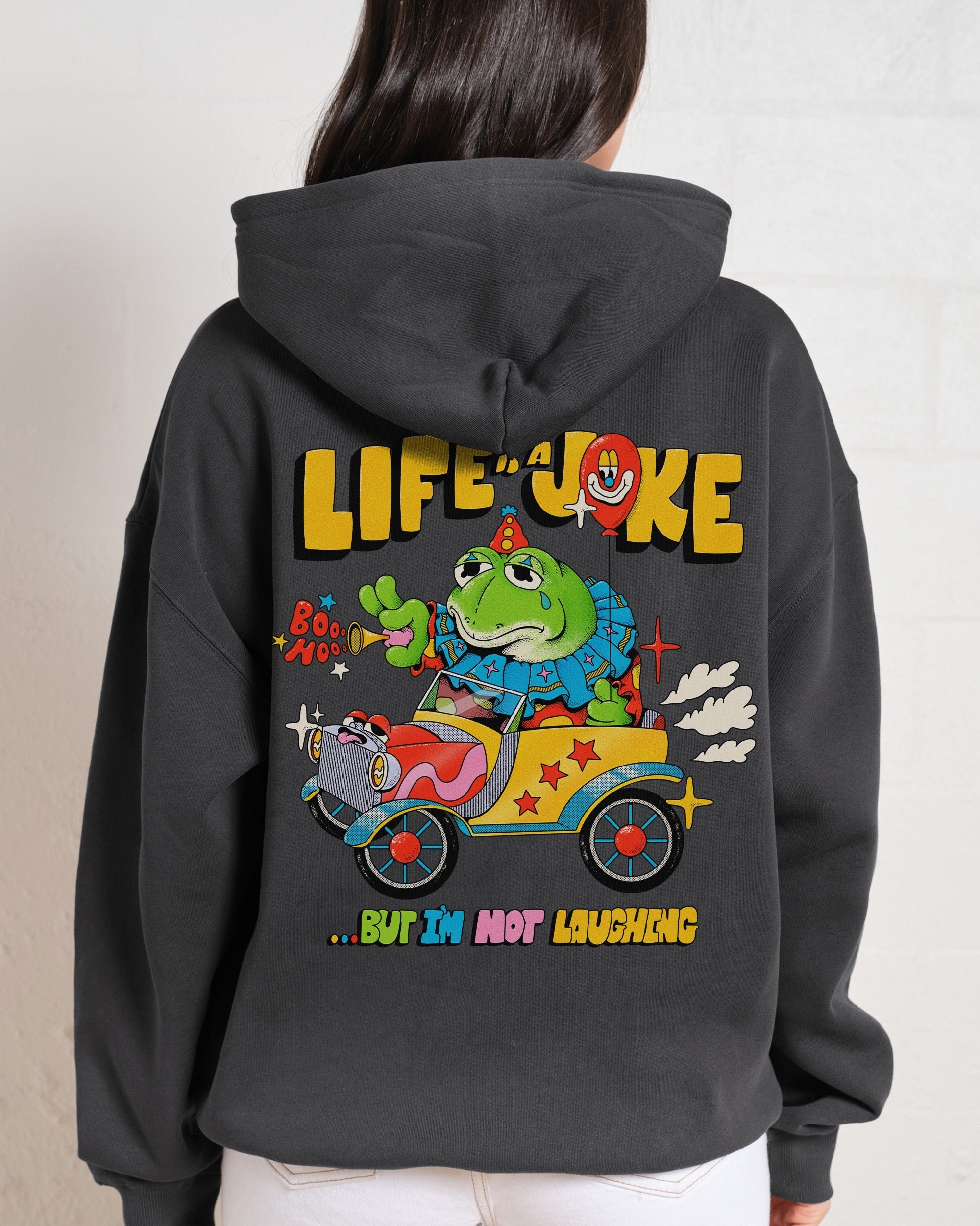 Life is a Joke Unisex Graphic Hoodie - 90s Boxy Fit, 340gsm Cotton-Poly Blend