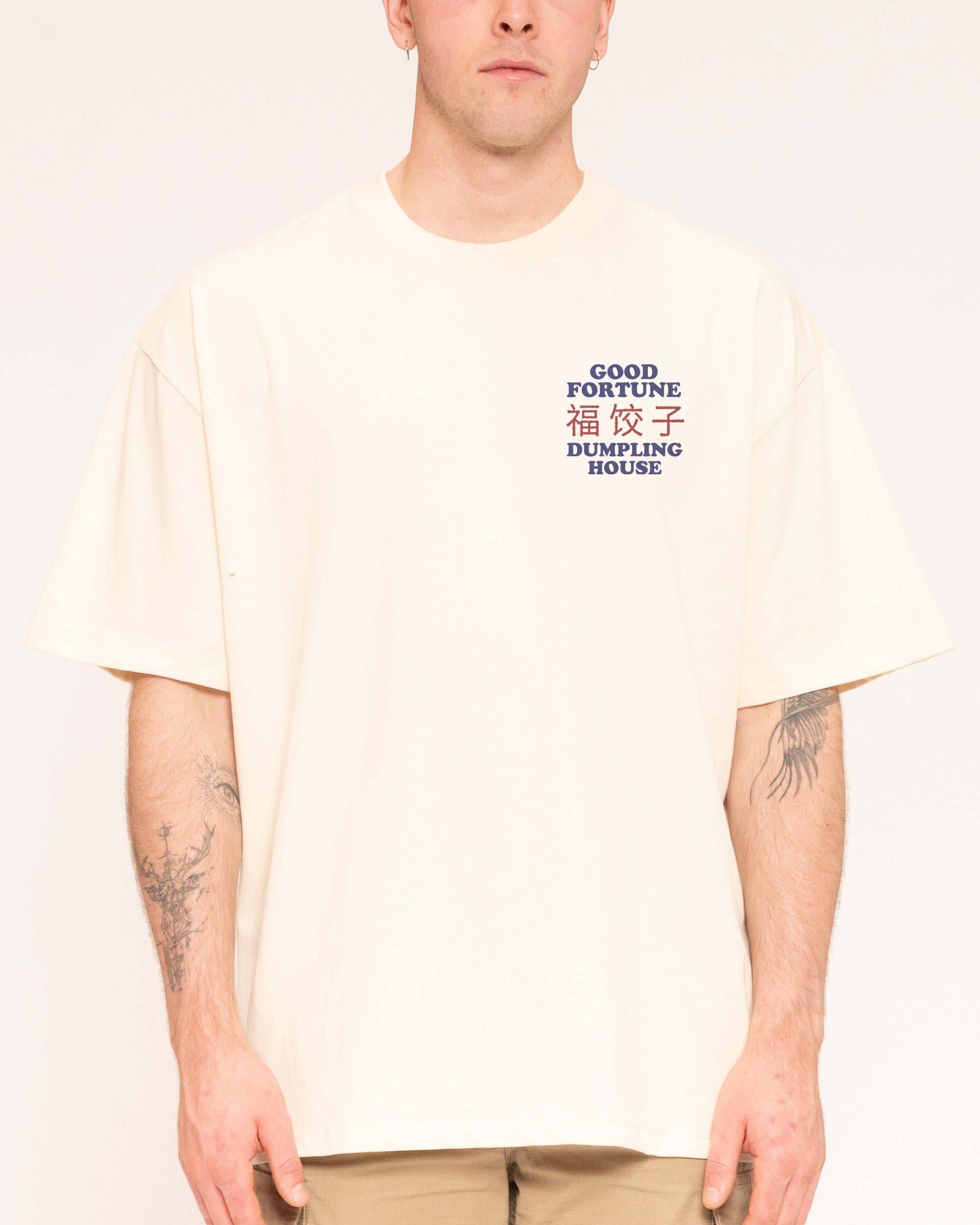 Good Fortune Dumplings Oversized Graphic Tee - Unisex 100% Combed Cotton 275gsm