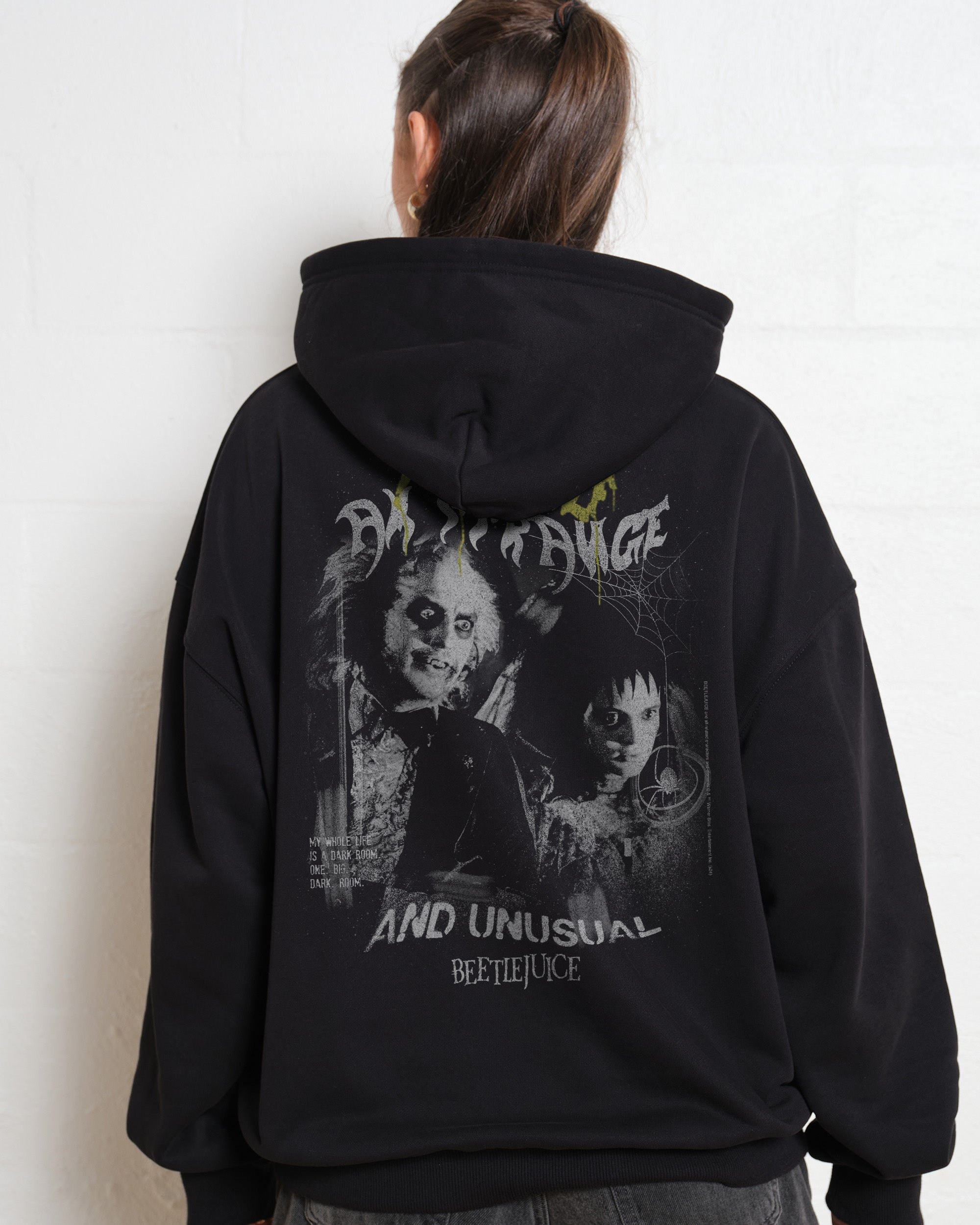 Strange & Unusual Beetlejuice Unisex Graphic Hoodie - 90s Boxy Fit, 340gsm Cotton-Poly Blend