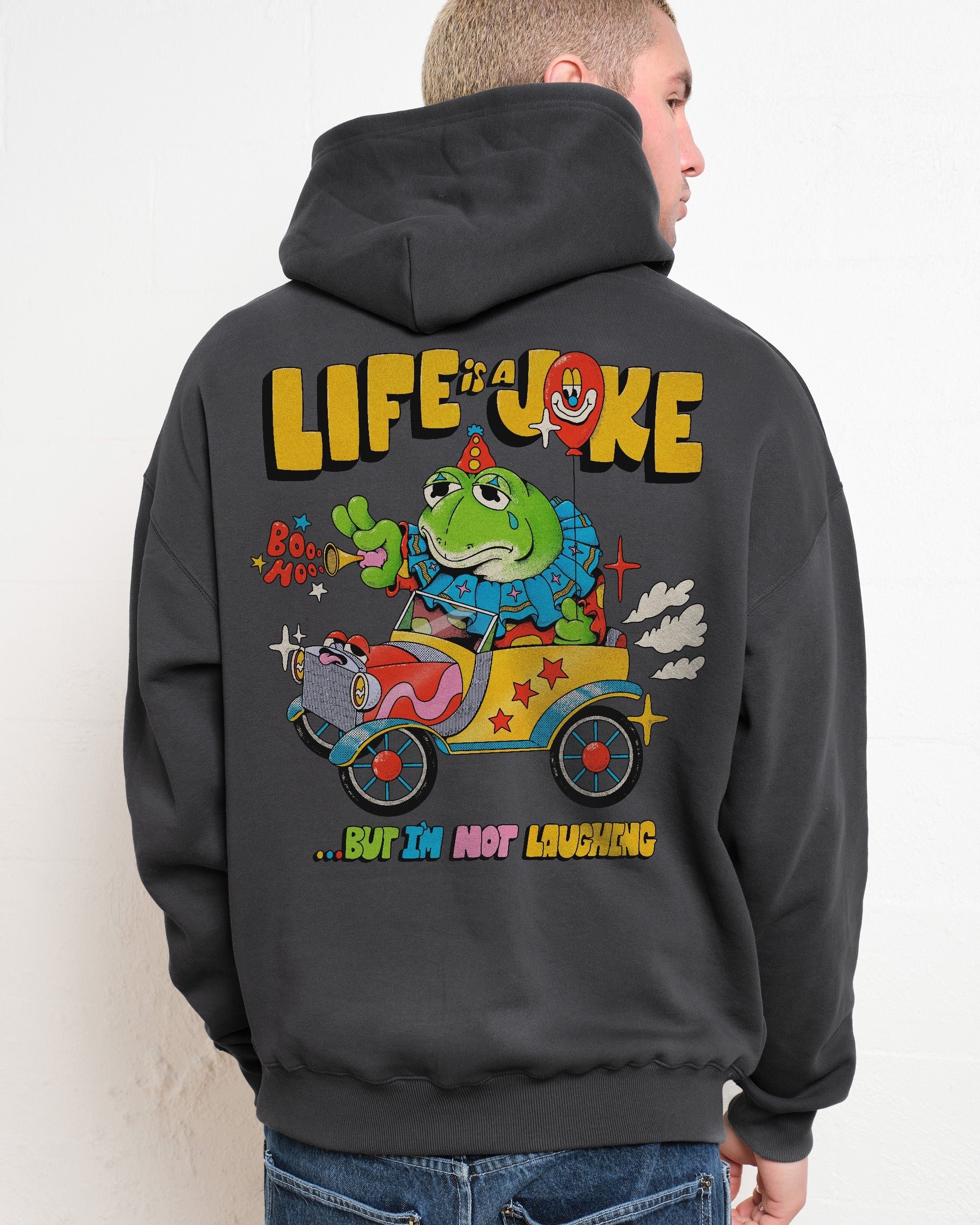 Life is a Joke Unisex Graphic Hoodie - 90s Boxy Fit, 340gsm Cotton-Poly Blend