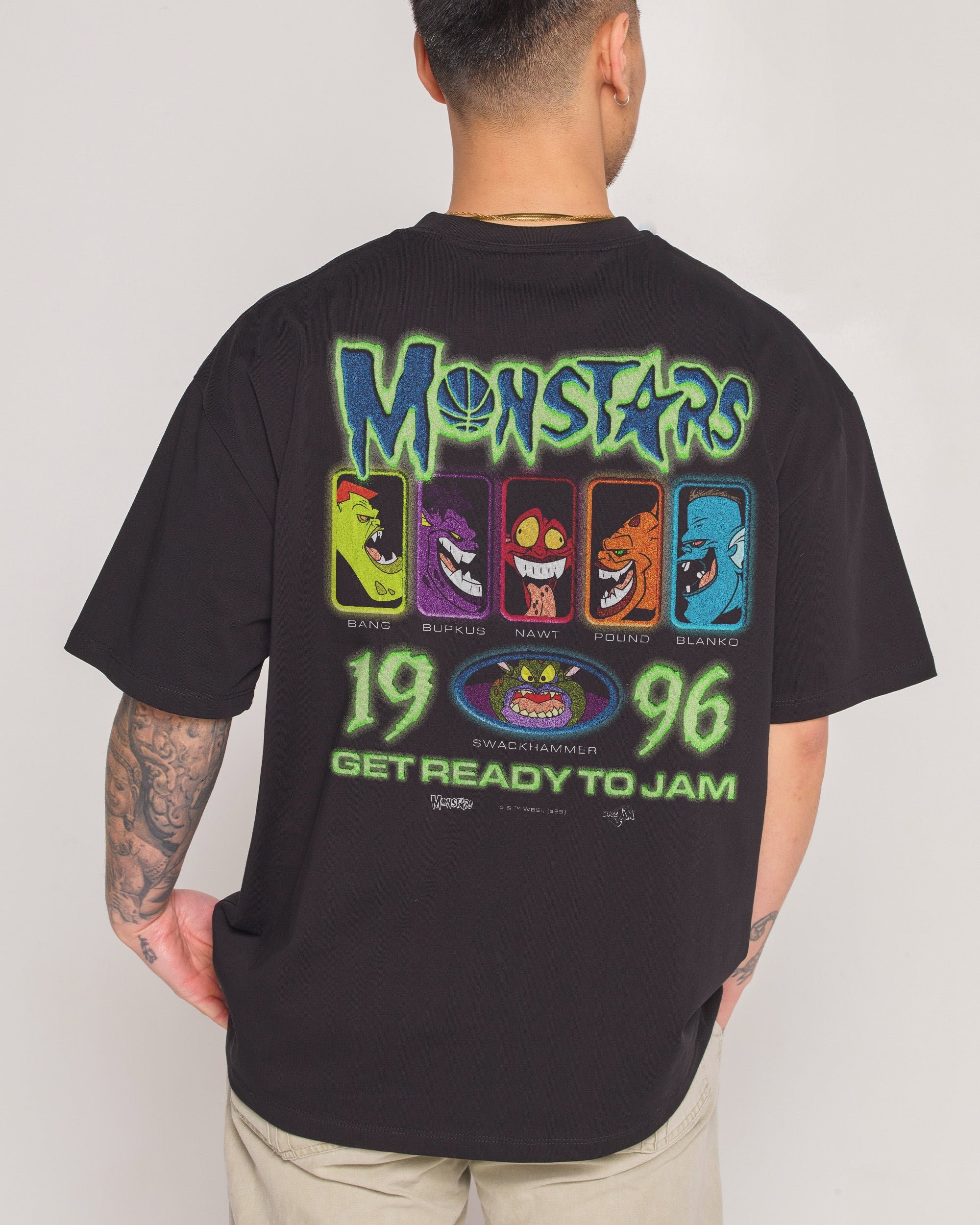 Monstars '96 Oversized Graphic T-Shirt - Looney Tunes Unisex Tee, Space Jam 90s