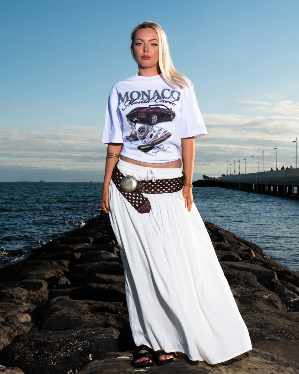 Monaco Money Oversized Graphic Tee - Unisex 90s Boxy Fit 100% Combed Cotton