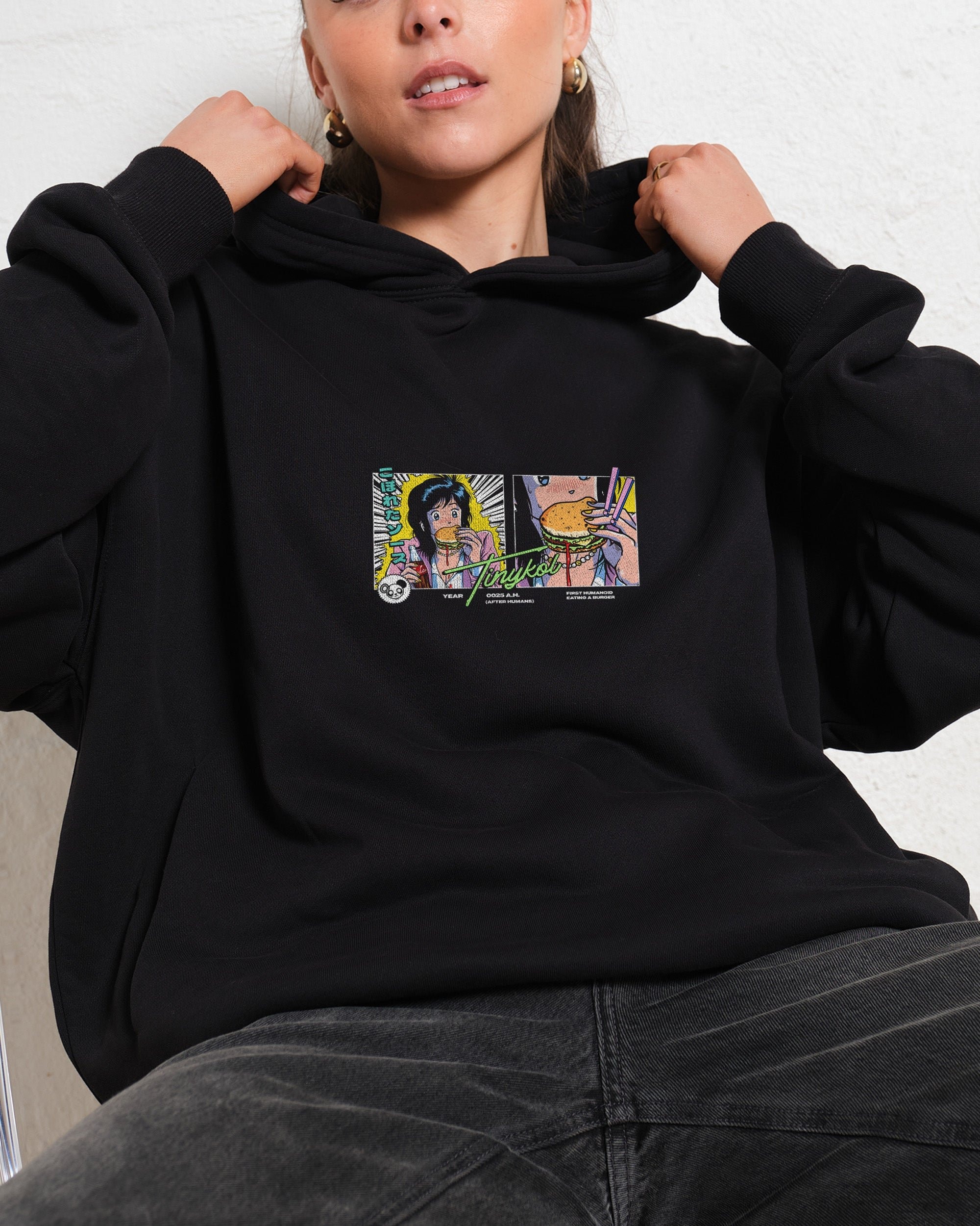 First Burger Unisex Graphic Hoodie - 90s Boxy Fit, 340gsm Cotton-Poly Blend