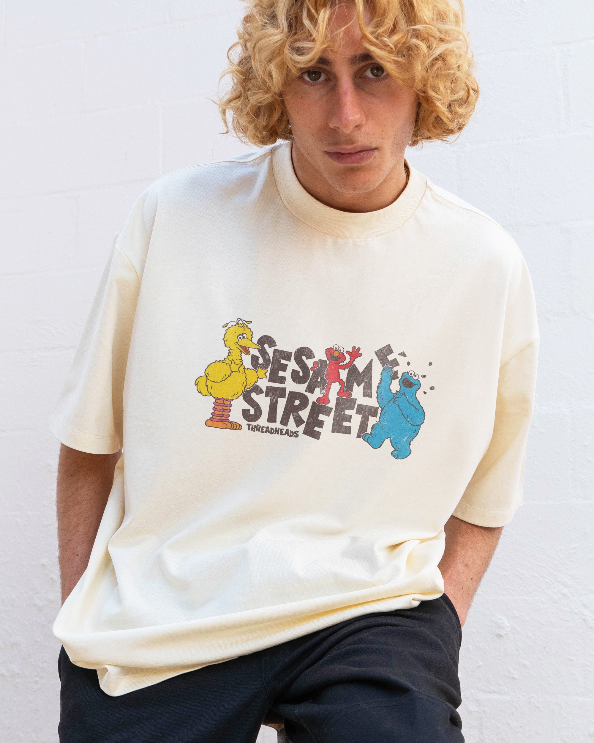Sesame Street Hoops Oversized Graphic T-Shirt - Unisex 100% Combed Cotton Tee