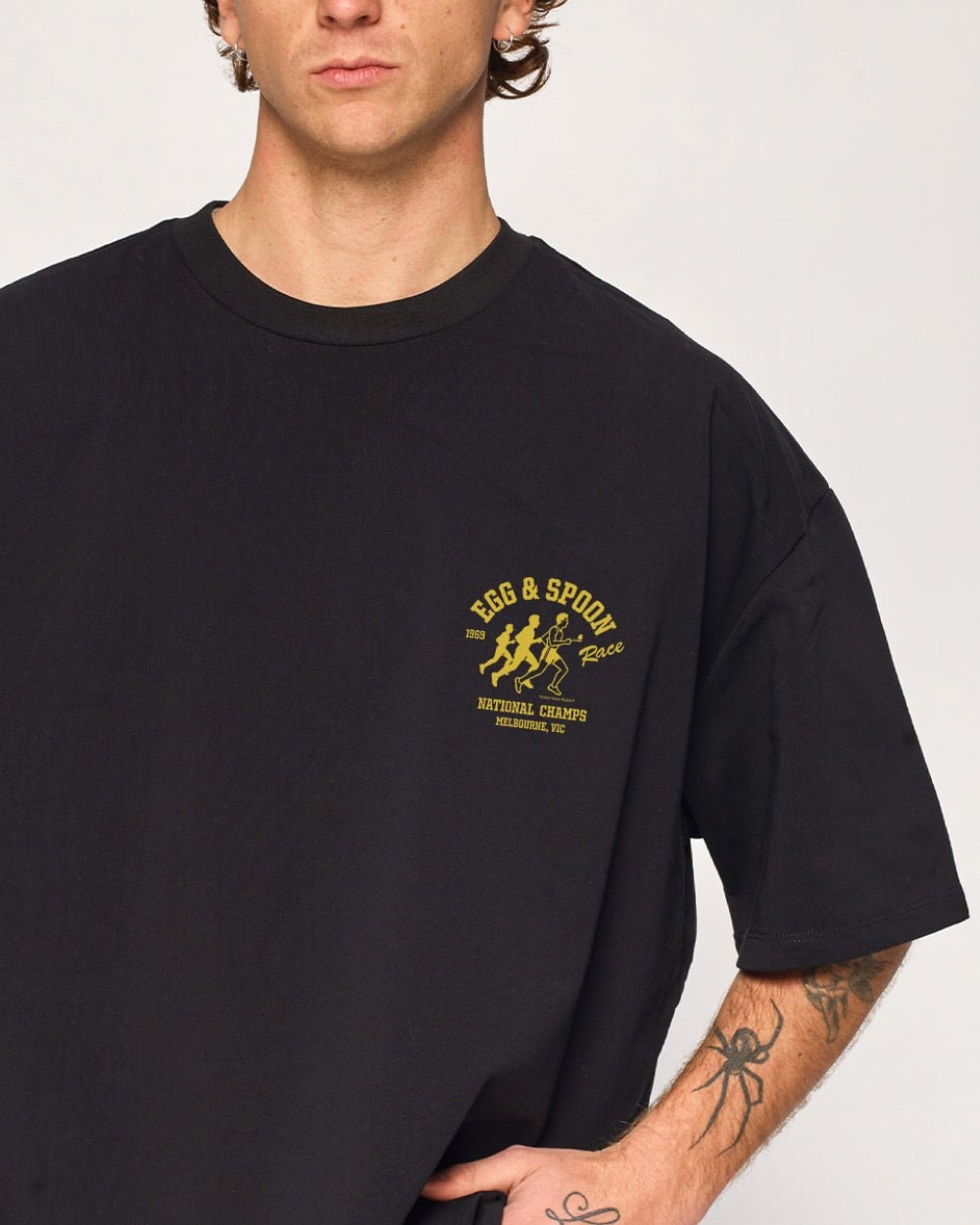 Egg & Spoon Oversized Graphic Tee - Unisex 90s Boxy Fit 100% Combed Cotton