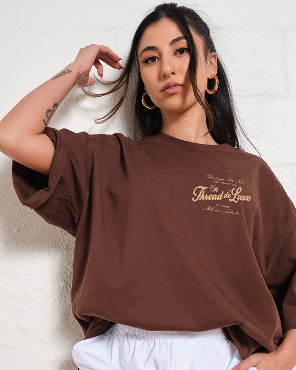 Thread De Luxe Oversized Graphic Tee Unisex 90s Boxy Fit 100% Combed Cotton